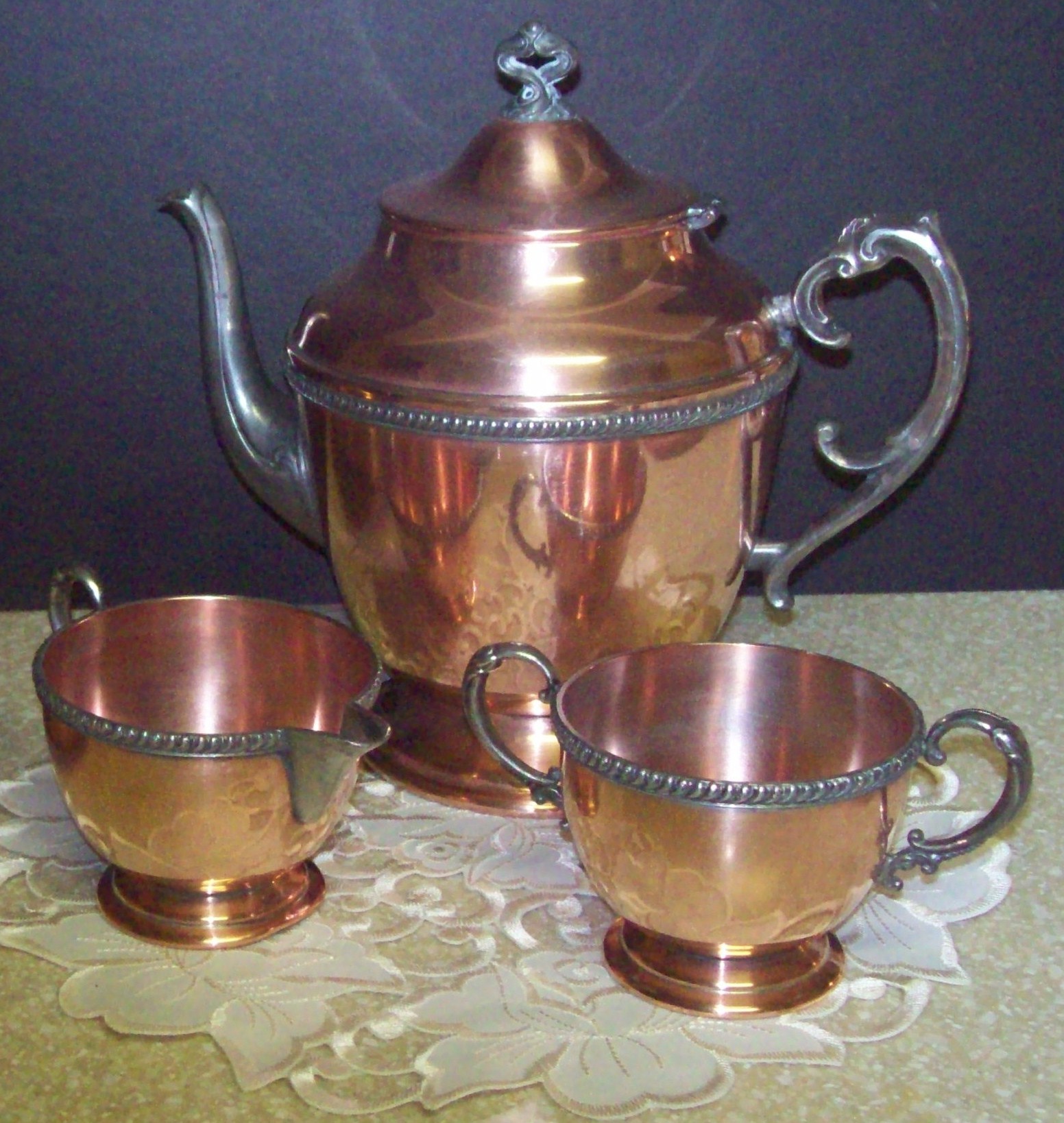 Copper Four Piece Tea Set