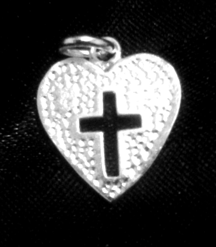 Sterling Silver heart cross pendant