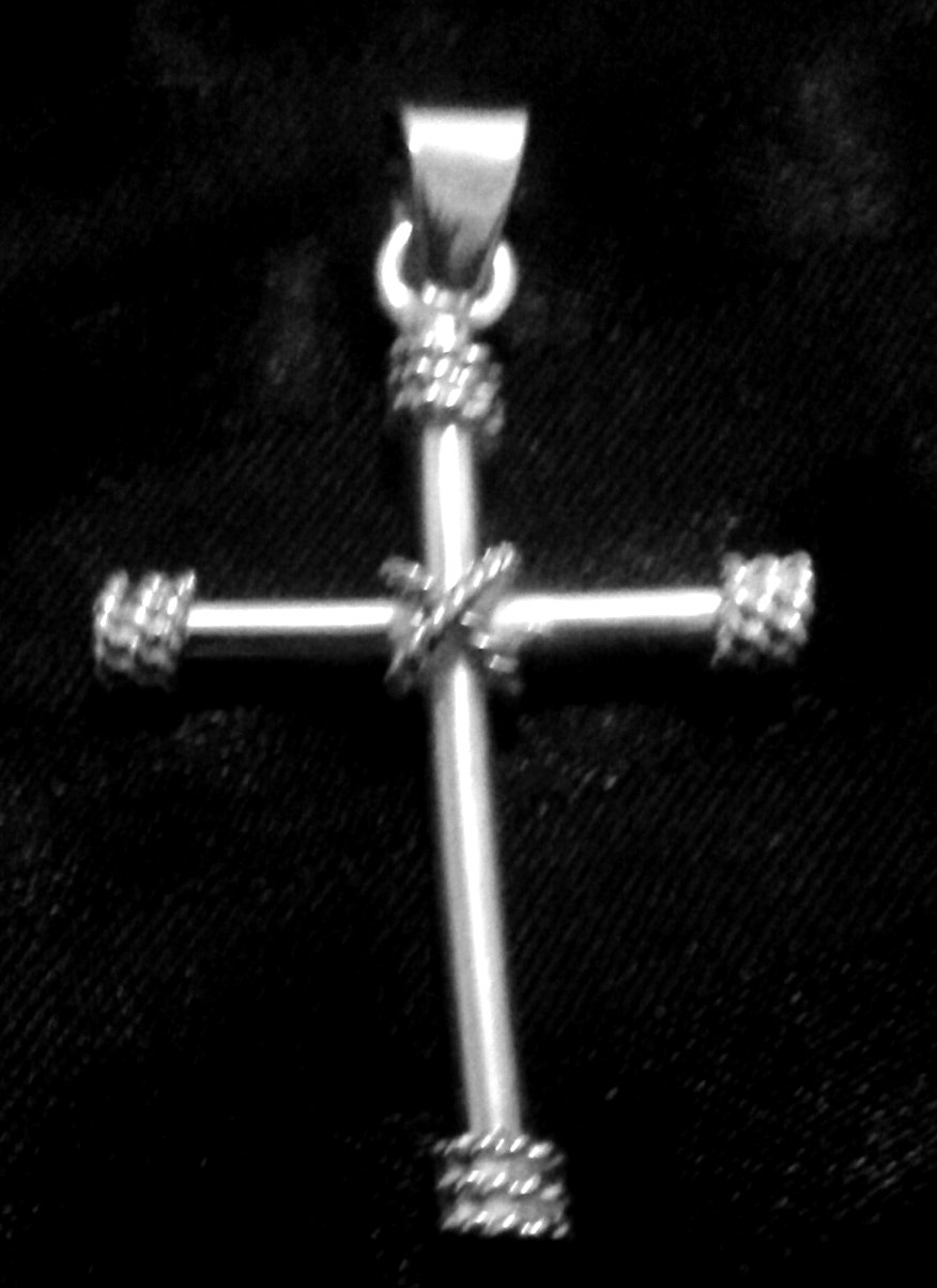 Sterling Silver Rope Cross Pendant