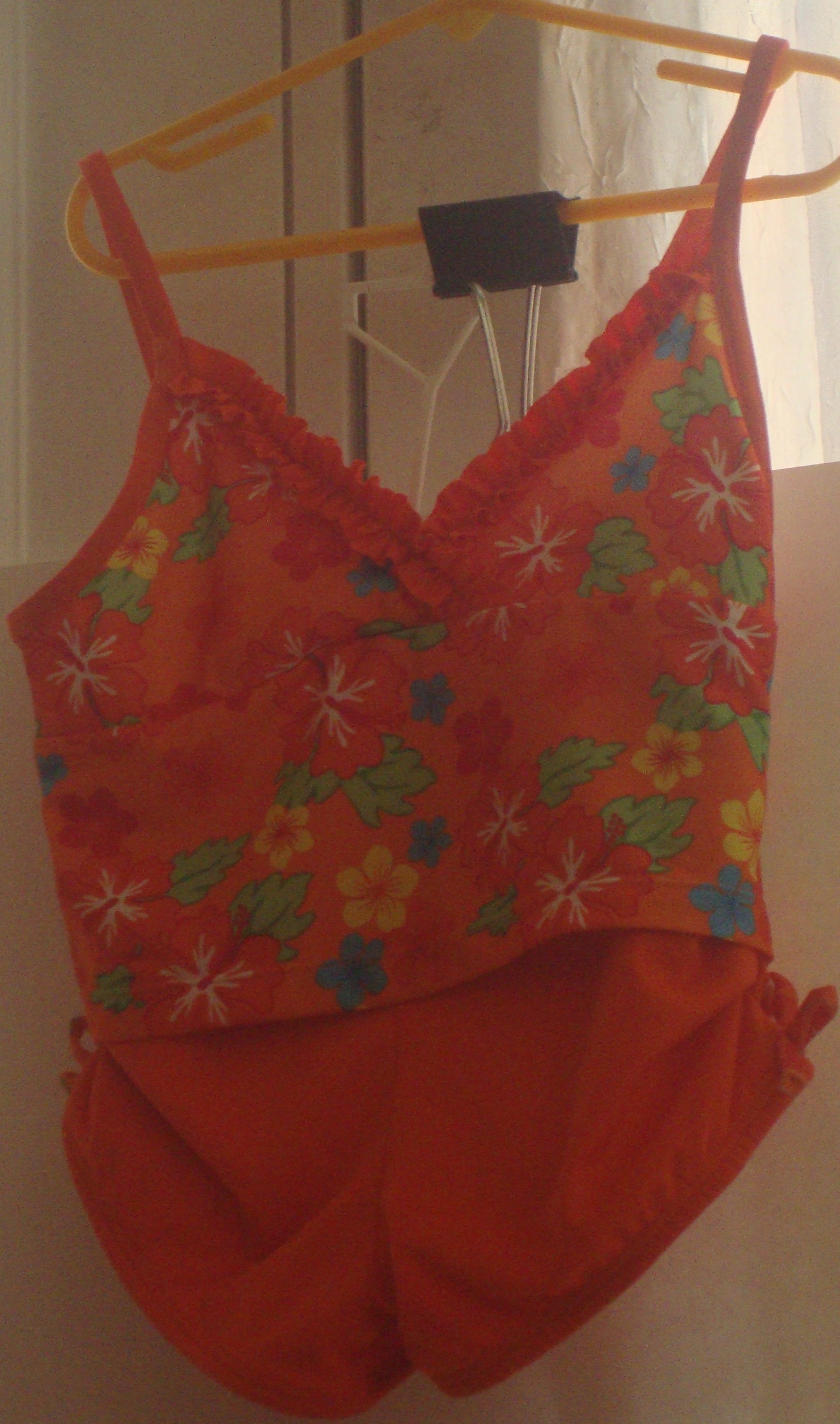 Girls Tropical Orange Swimsuit
