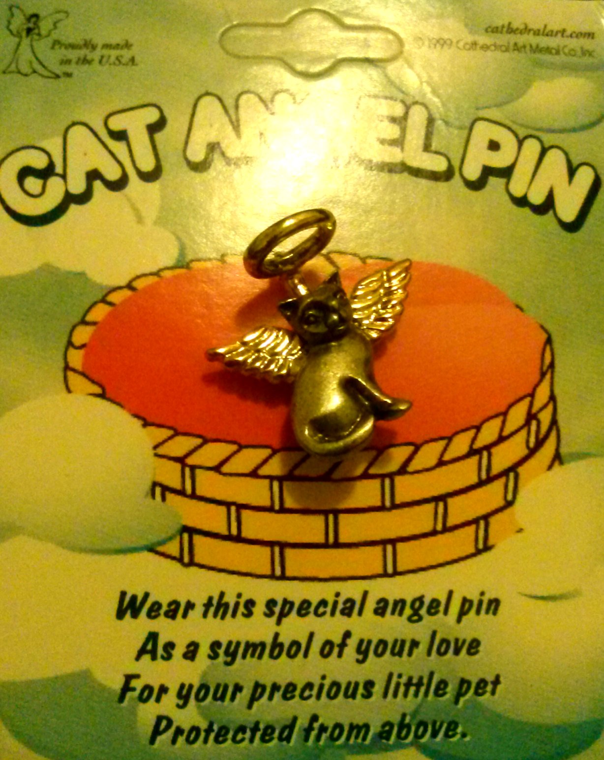 Cat Angel Pin
