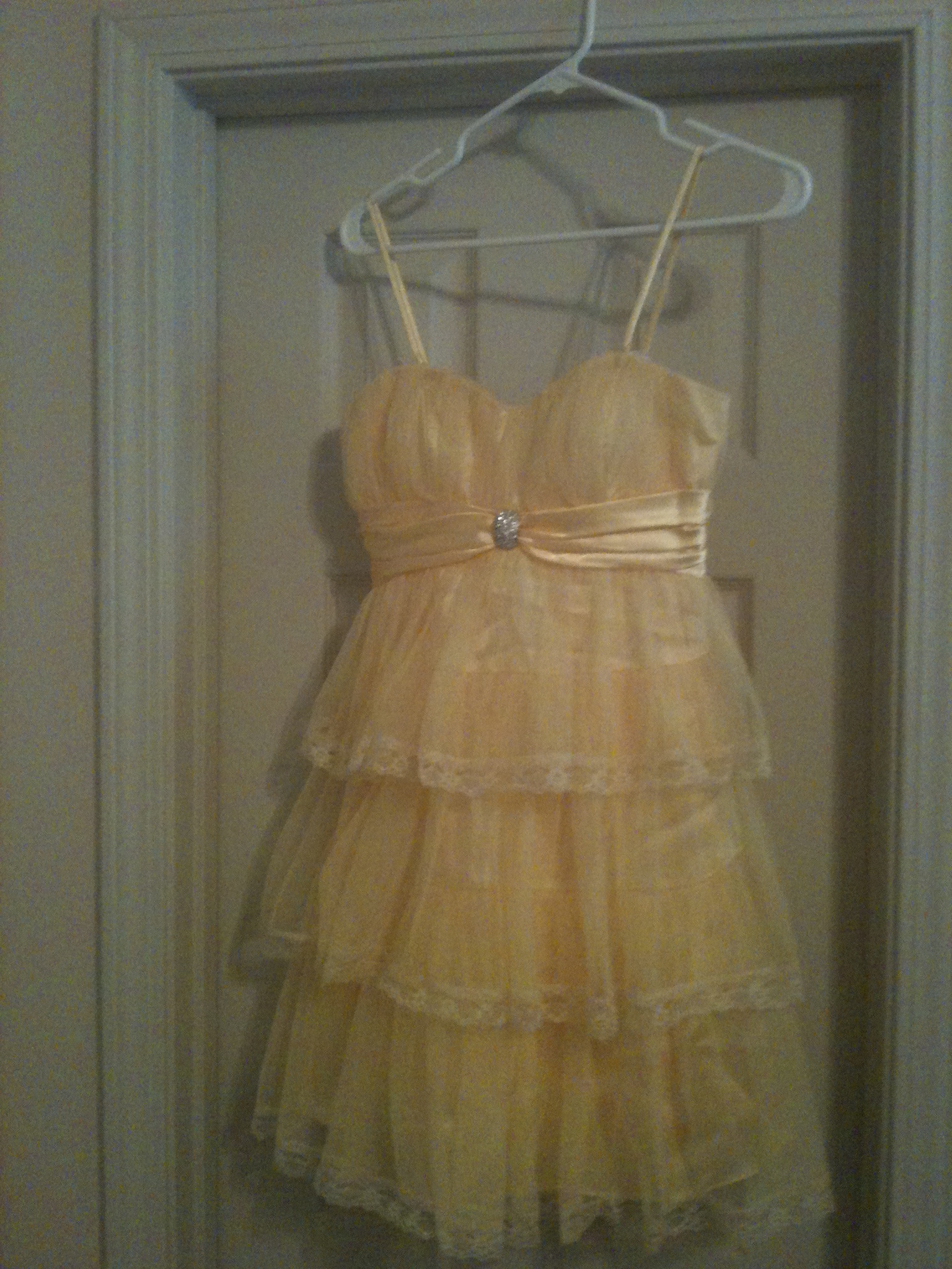 Size 3/4 Yellow lacy formal short dress