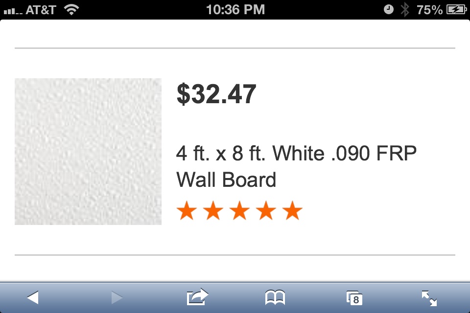 FRP 4x8 sheets. White