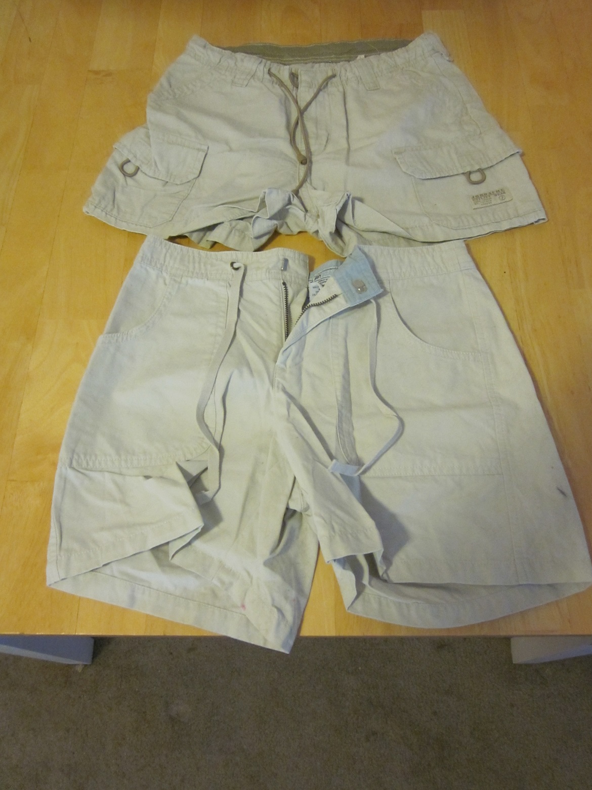 Two Pairs of Khaki Shorts - Size 3/4 and size 1