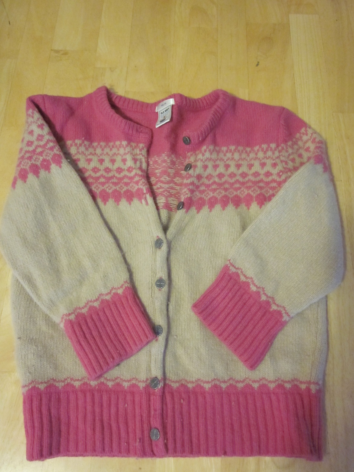 Old Navy Tan & Pink Sweater - Medium