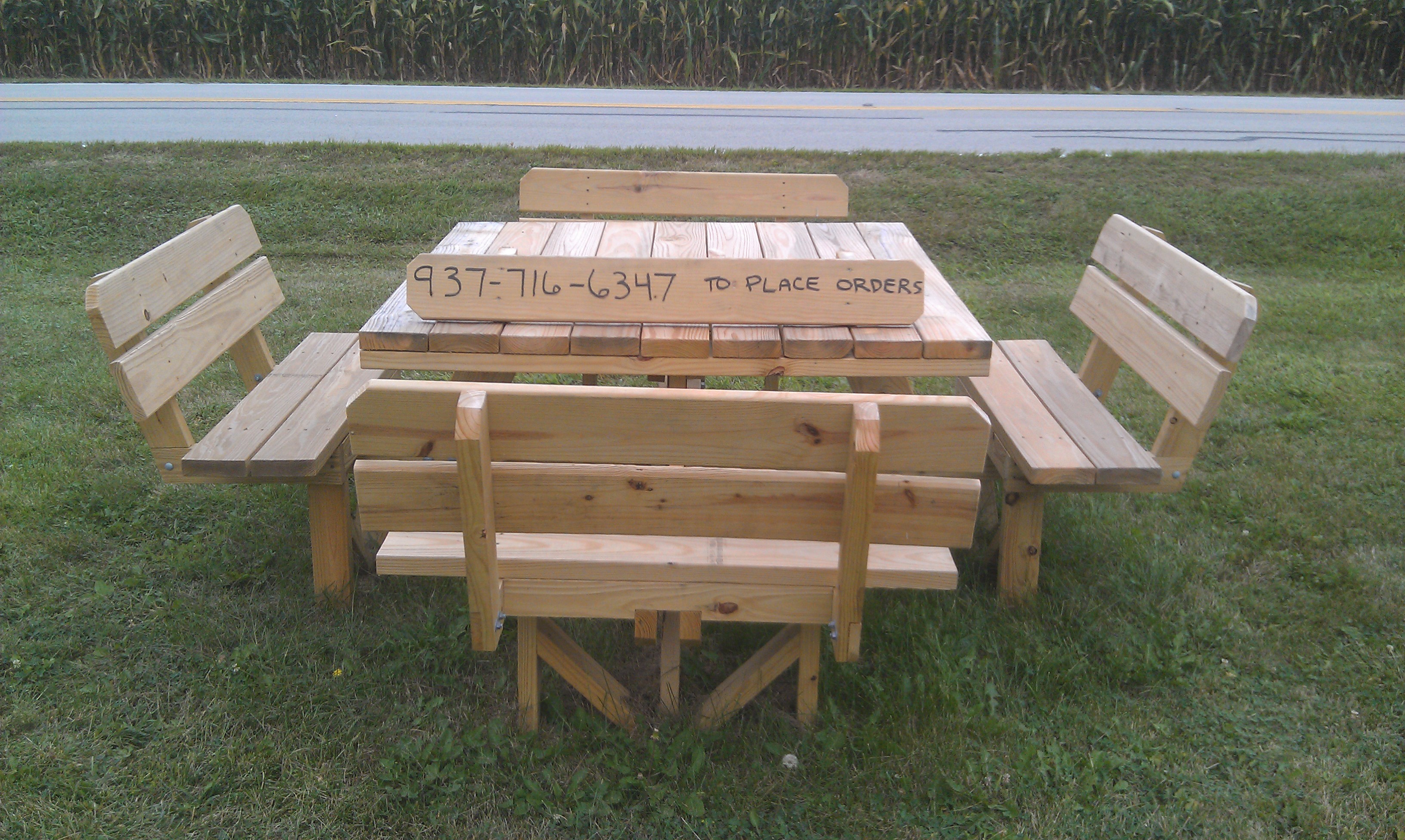 Treated lumber 8 person table