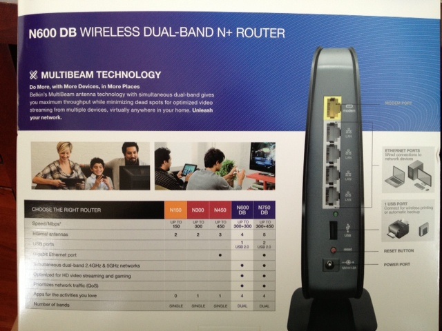 Belkin N600 DB Wi-Fi Dual-Band N+ Router $40