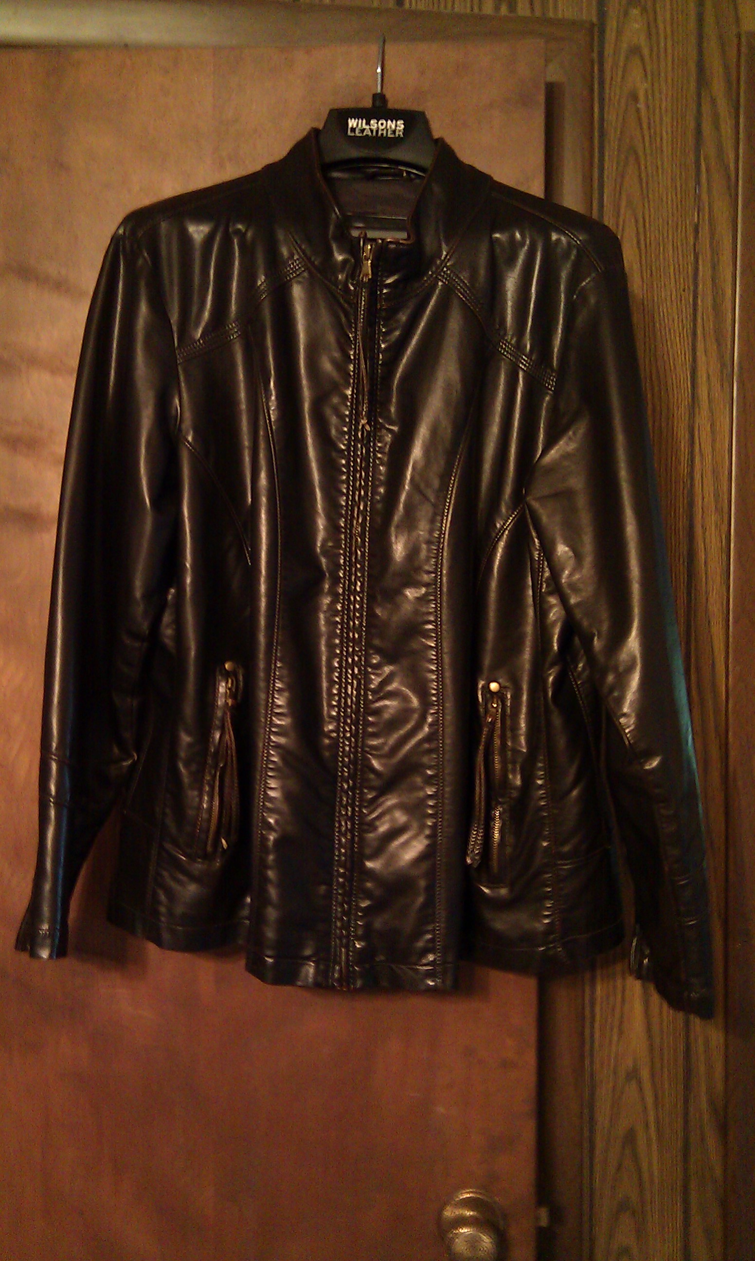 Women\'s Black Leather Coat