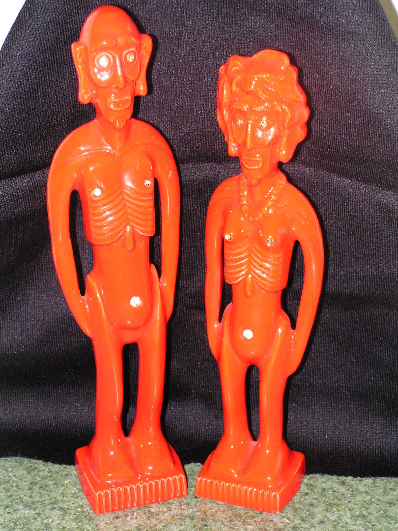 Urda Tribal Statuettes - 12\" Ceramic set of 2