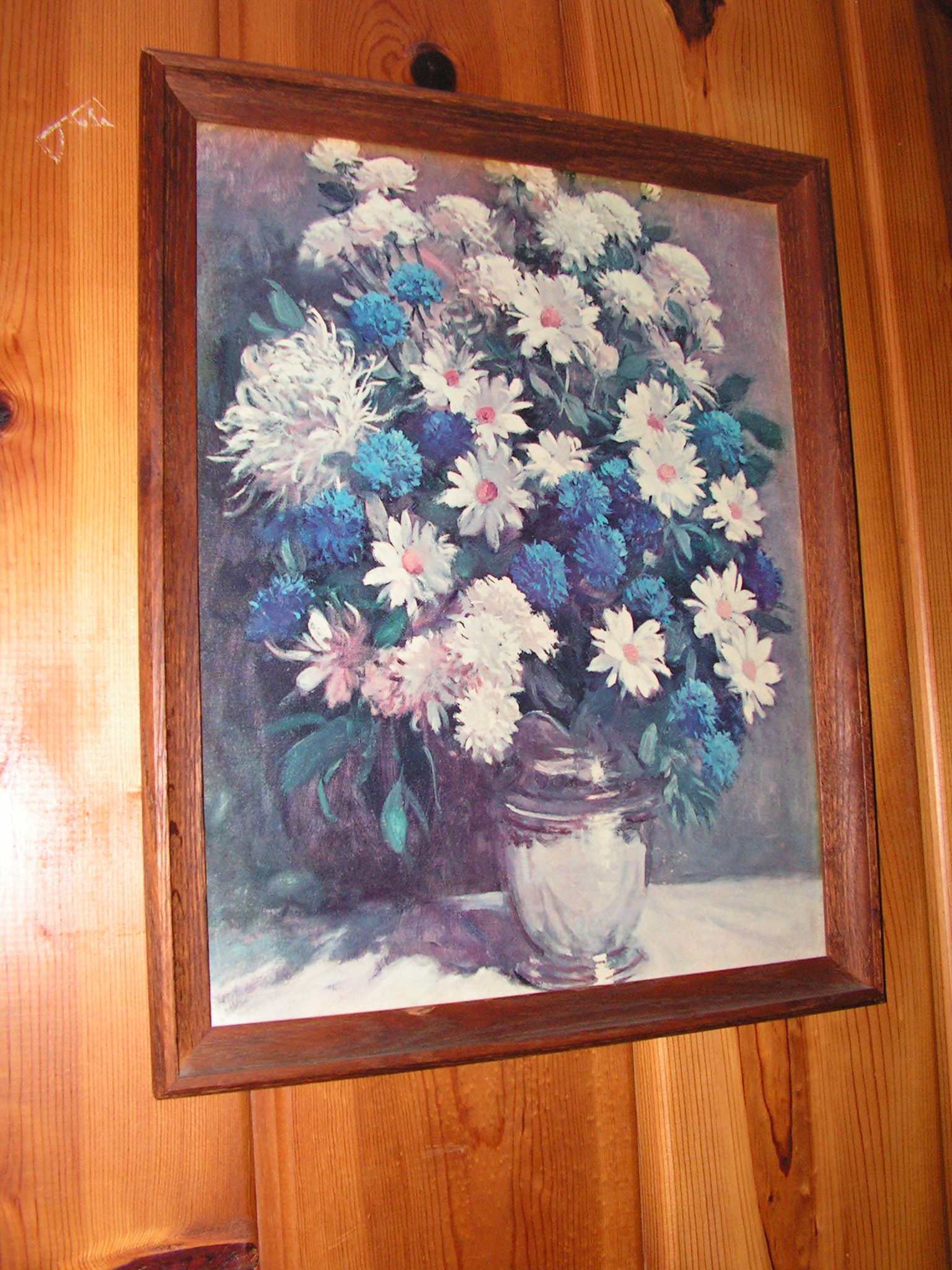 22\" x 17\" Painting (floral) in wood frame