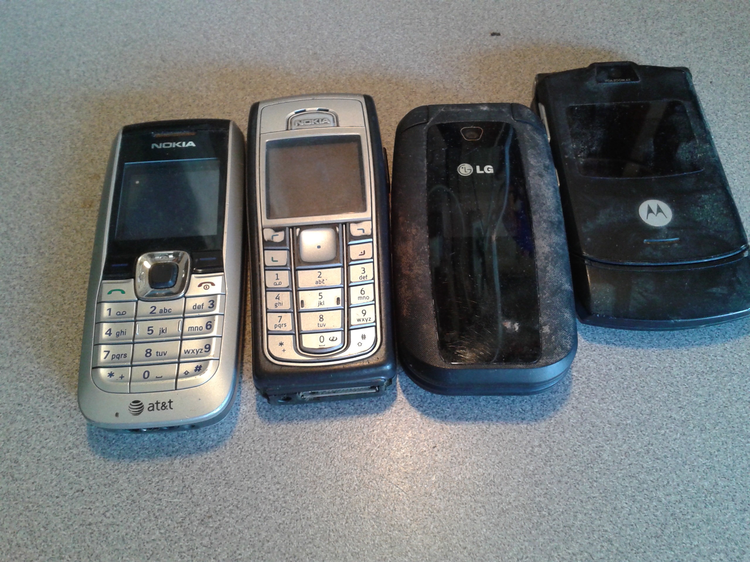 4 Old cell phones