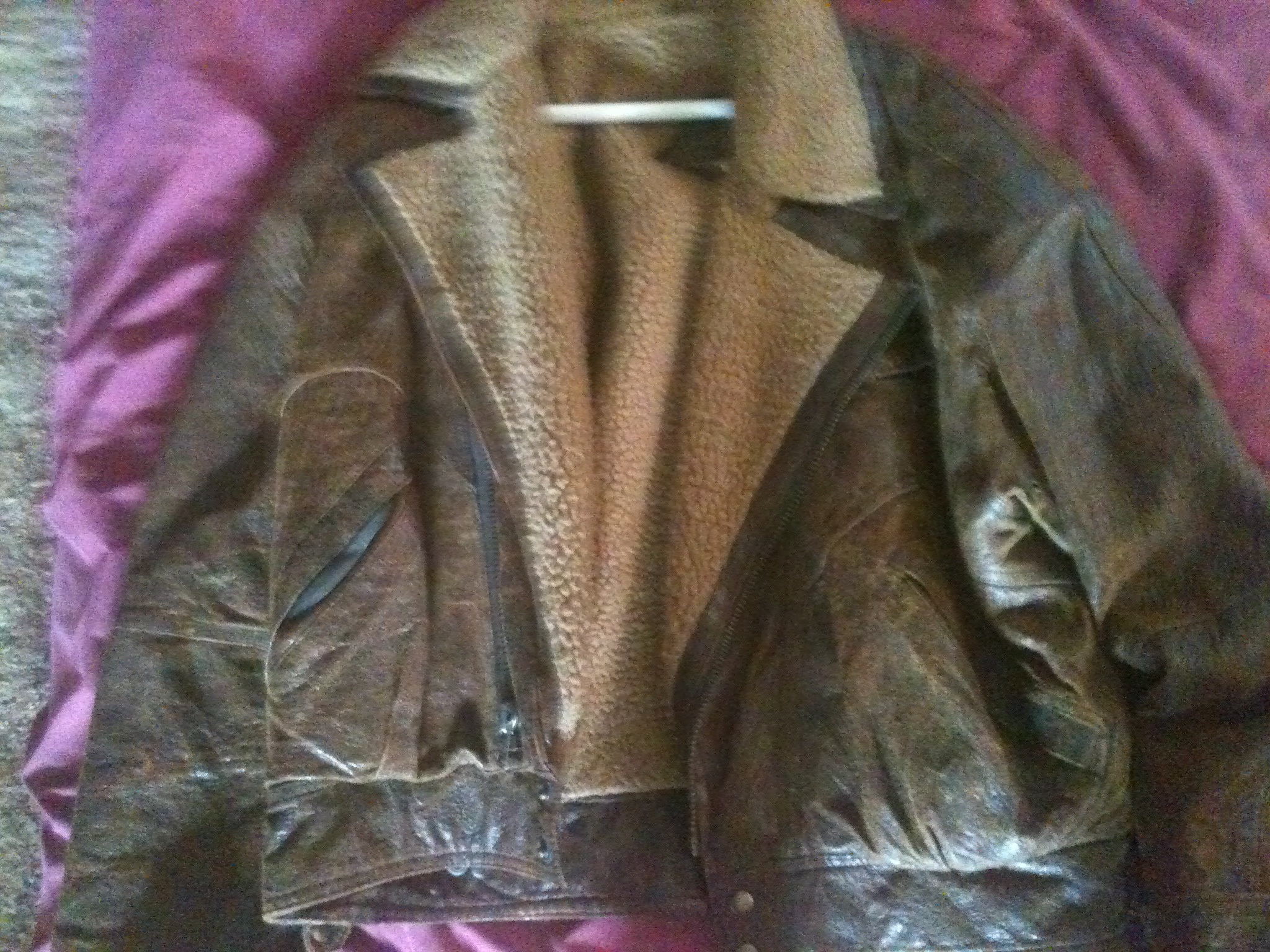 Brown Leather Jacket (Sheep skin lining)