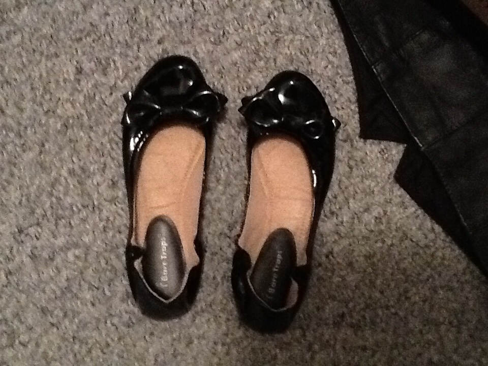Black patten flat shoes
