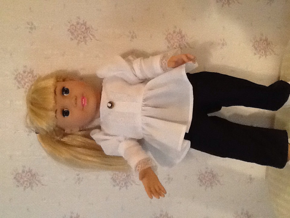 18\" Doll Blouse and Black Pants