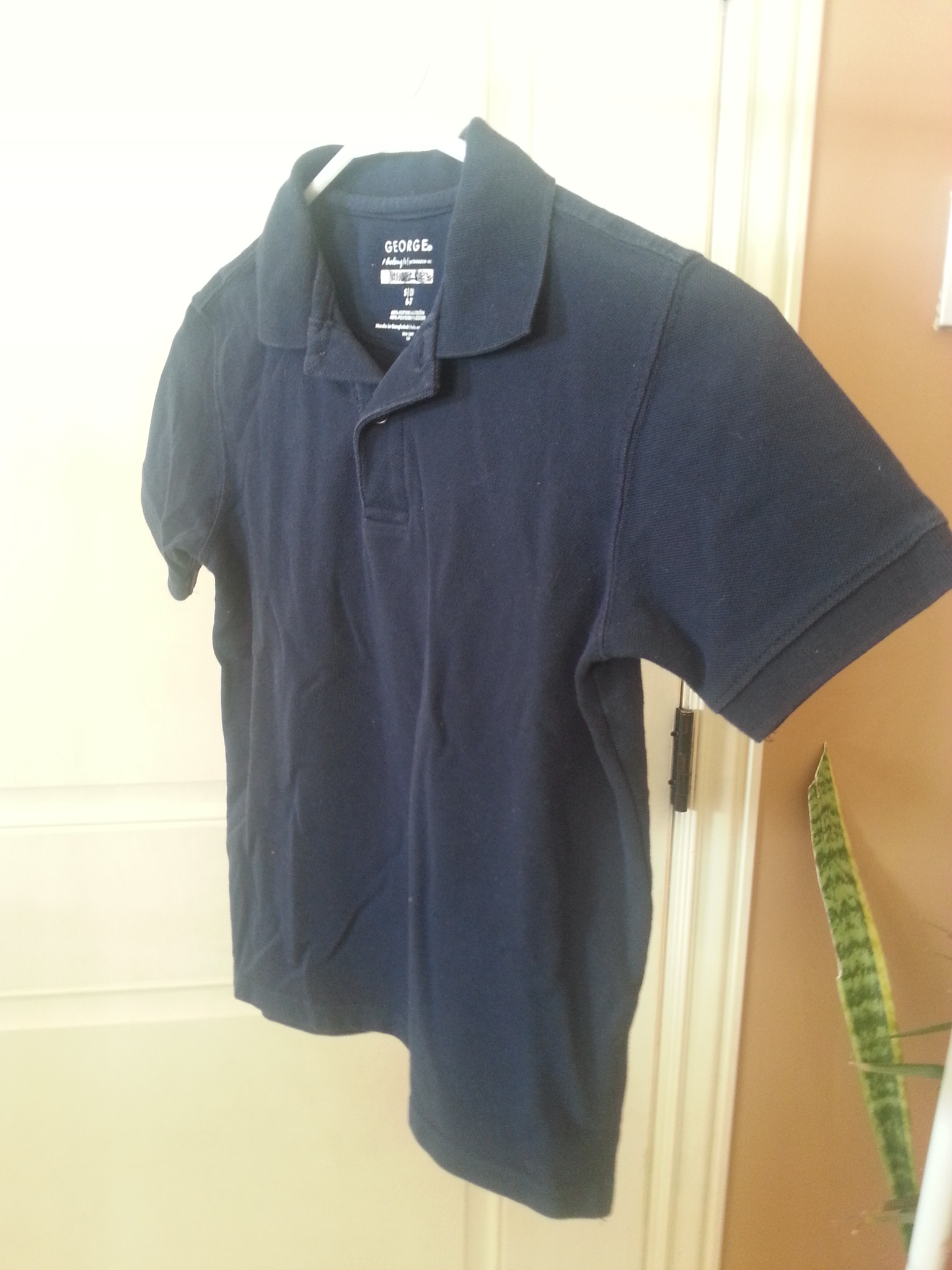 Nave blue short sleeve shirt \"George\" size sm 6-7