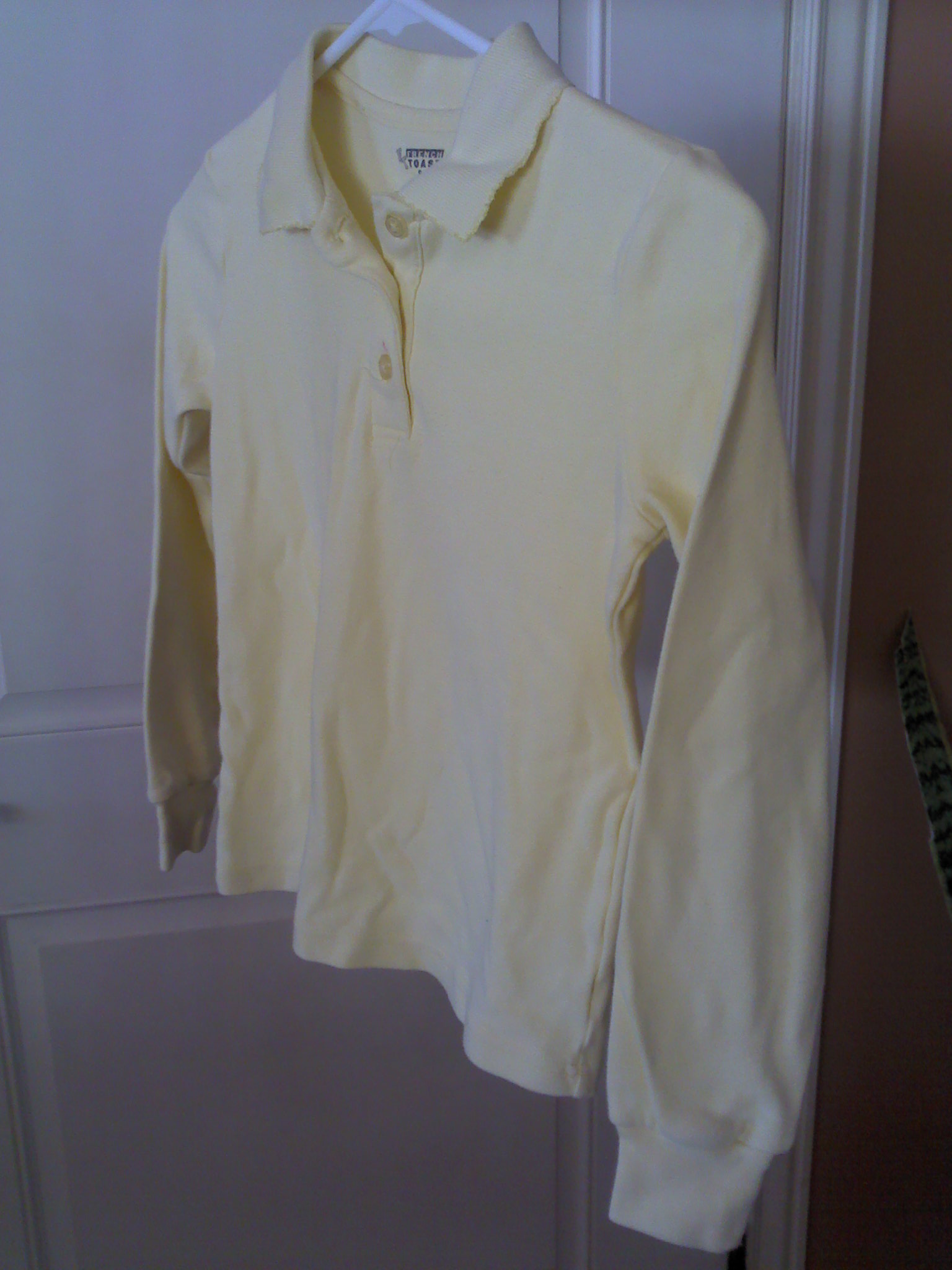 Girls French Toast yellow long sleeve yellow polo size 8
