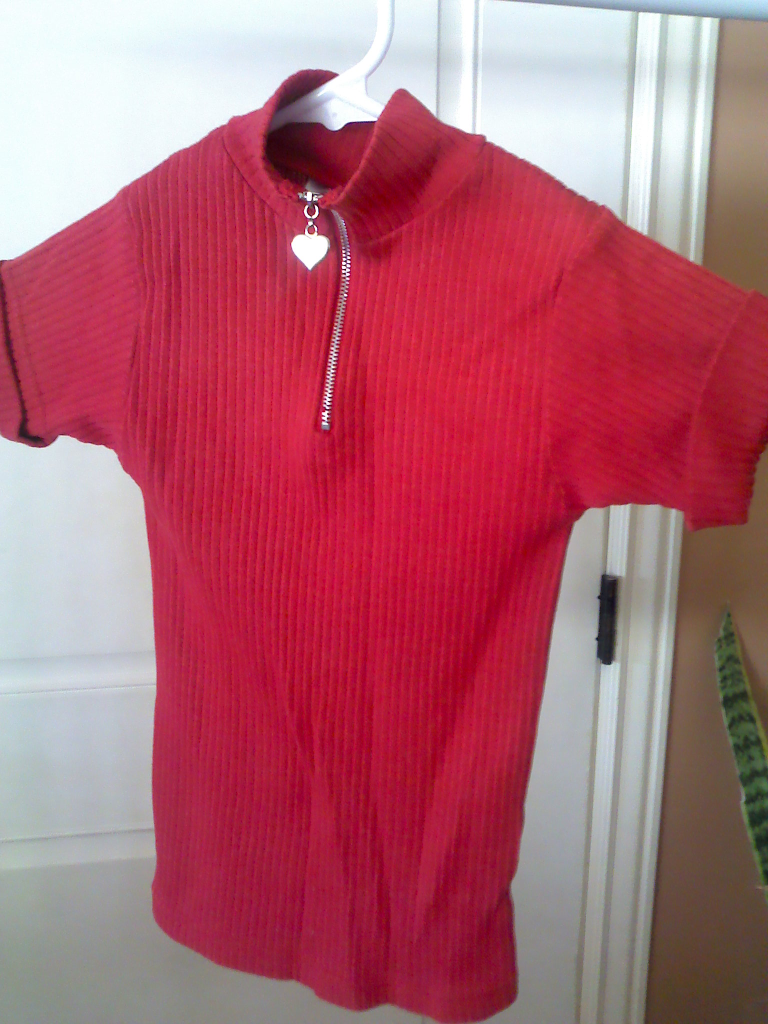 Red Girls blouse size 7-8 wears small