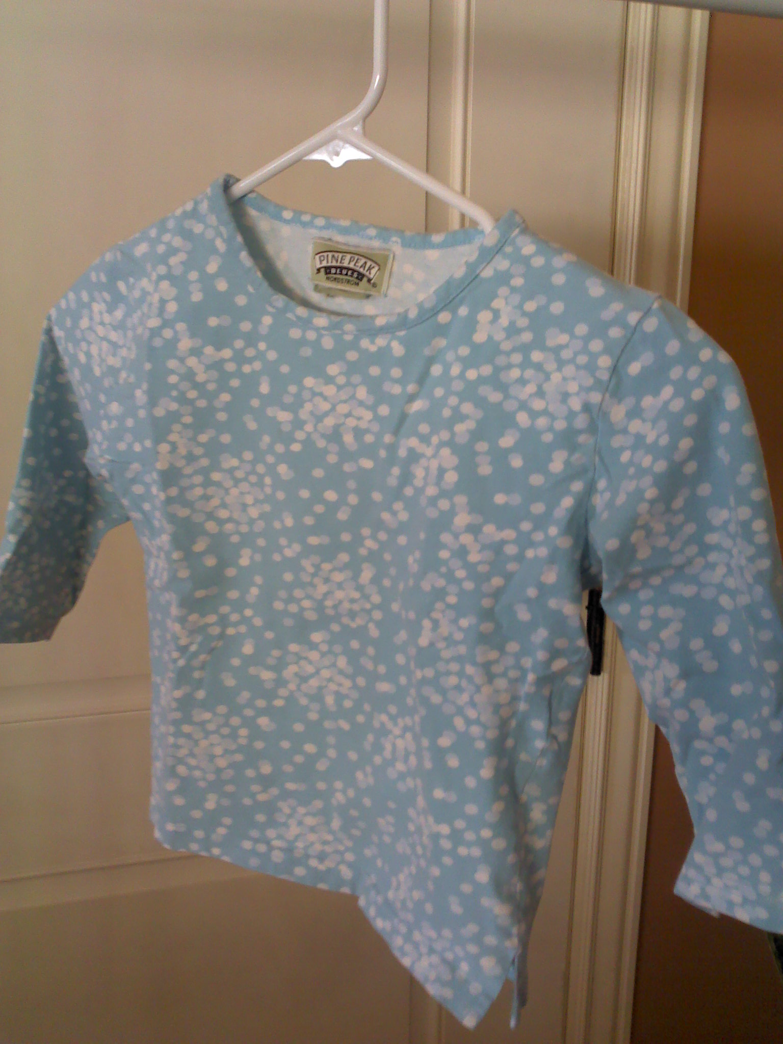 Girls blue short sleeve foral shirt size 3