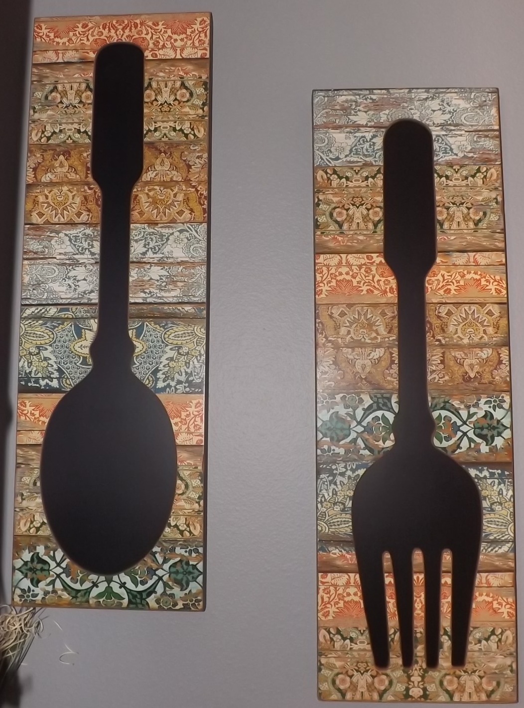 Fork and Spoon Chalkboard wall hangings