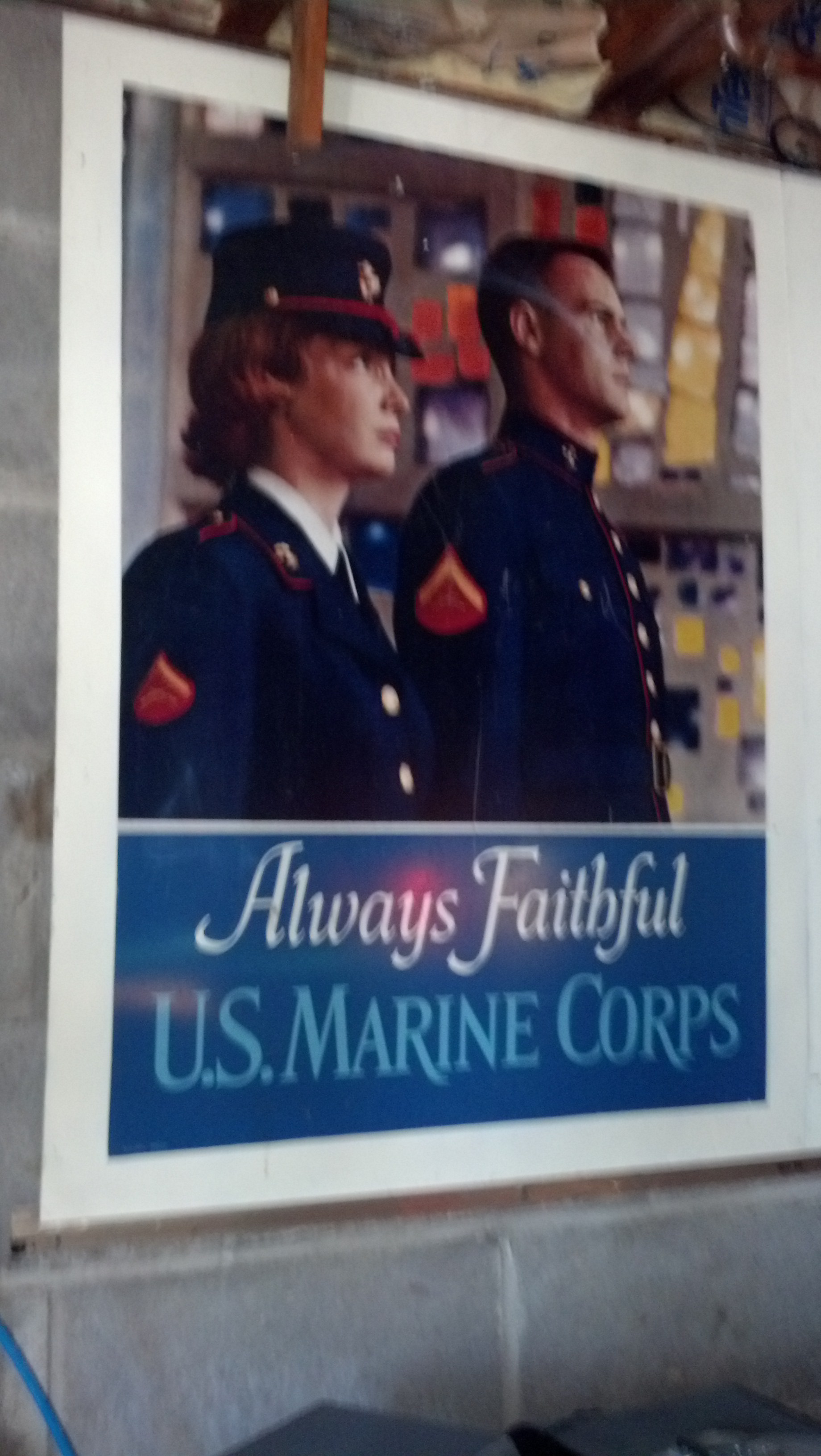 Antique USMC Metal Recruiting Poster \"Always Faithful\"