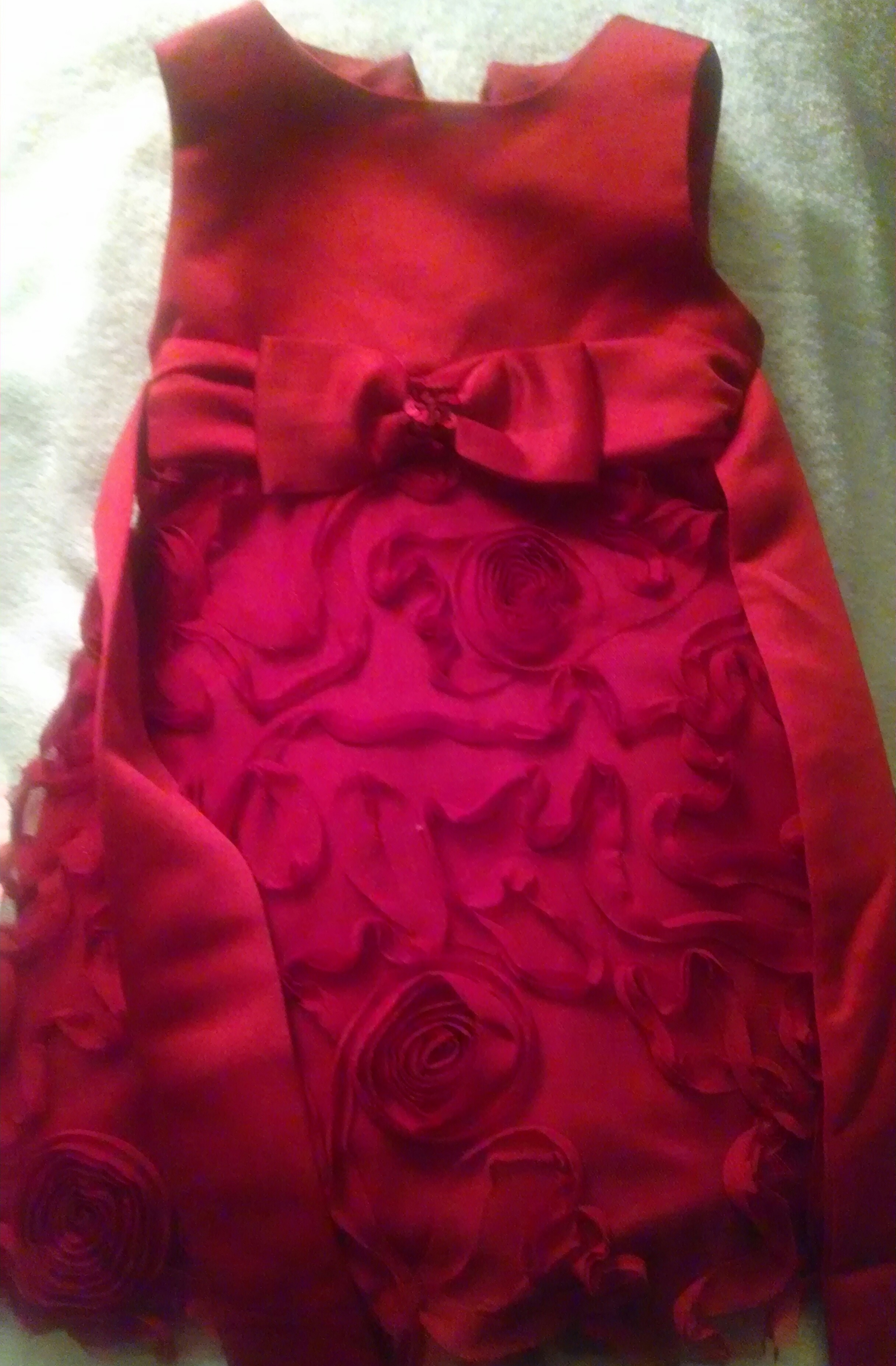 DORISSA SILK FANCY RED DRESS (12MOS)