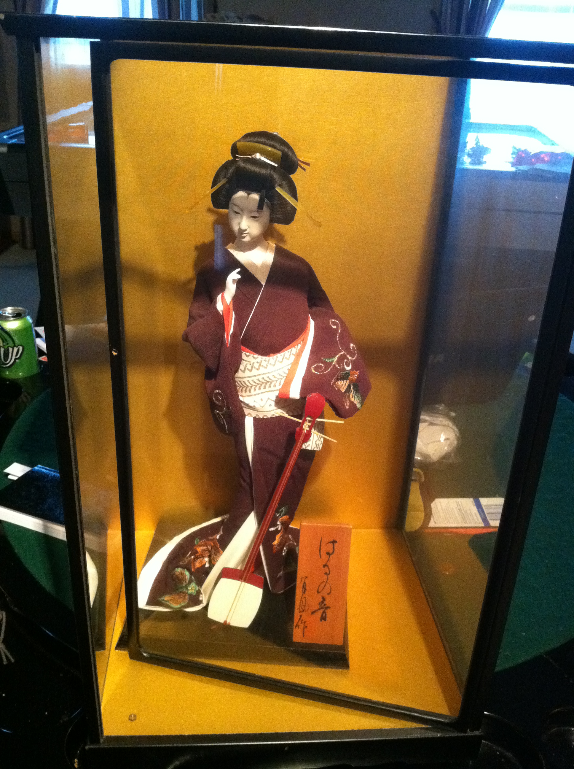 Japanese Geisha Doll in Glass