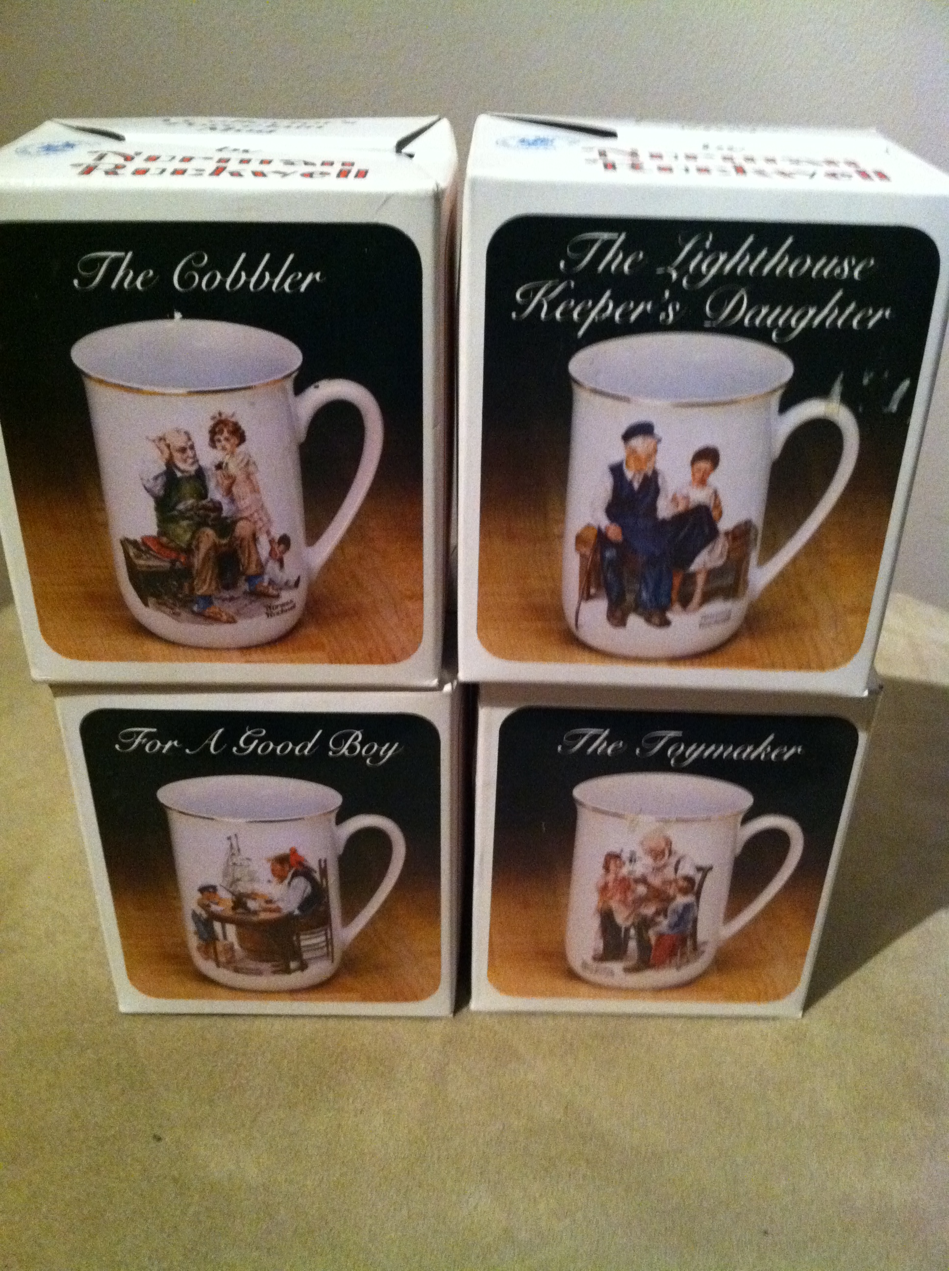 Norman Rockwell  4cup set
