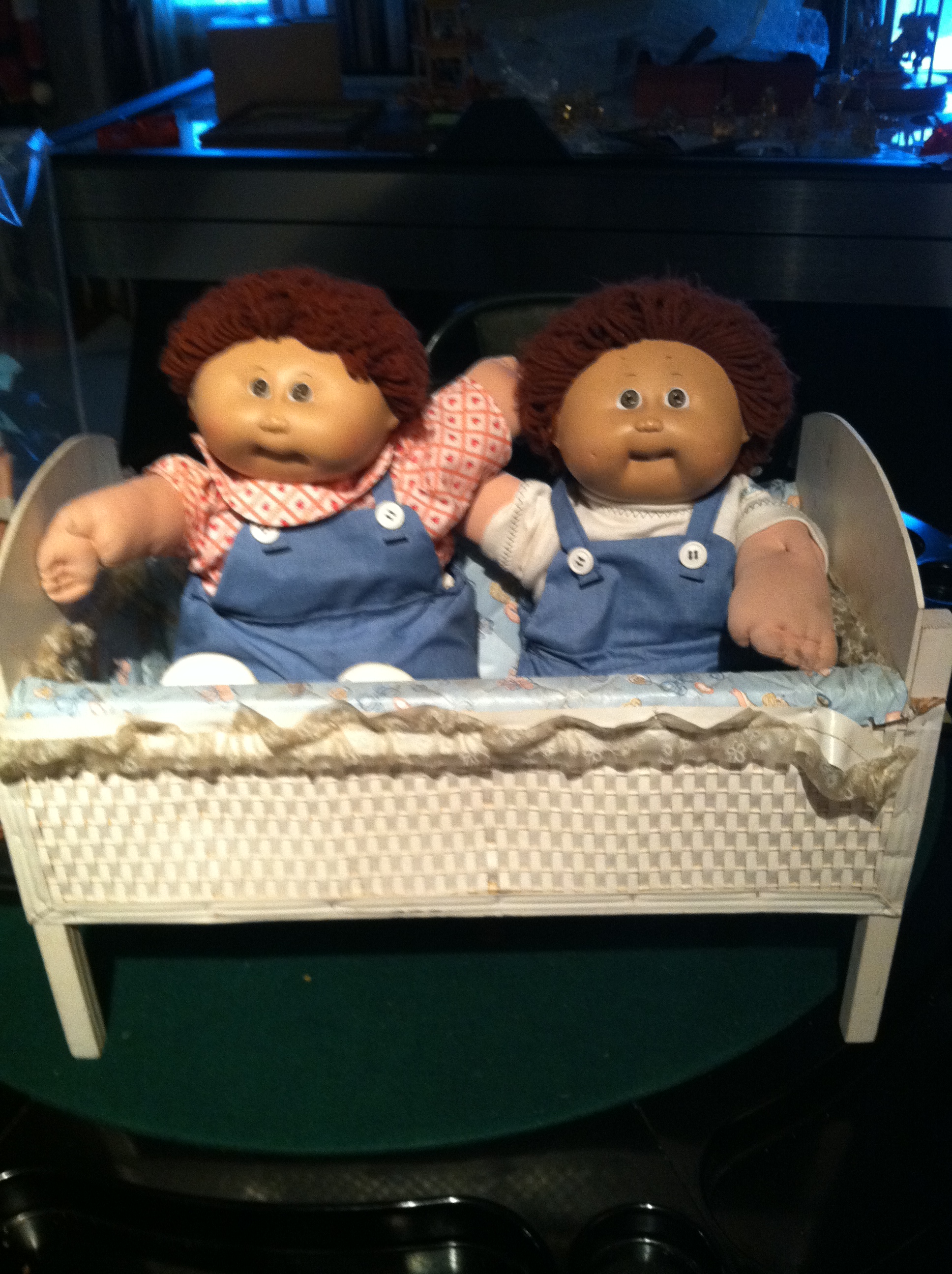 Cabbage Patch Twins with crib