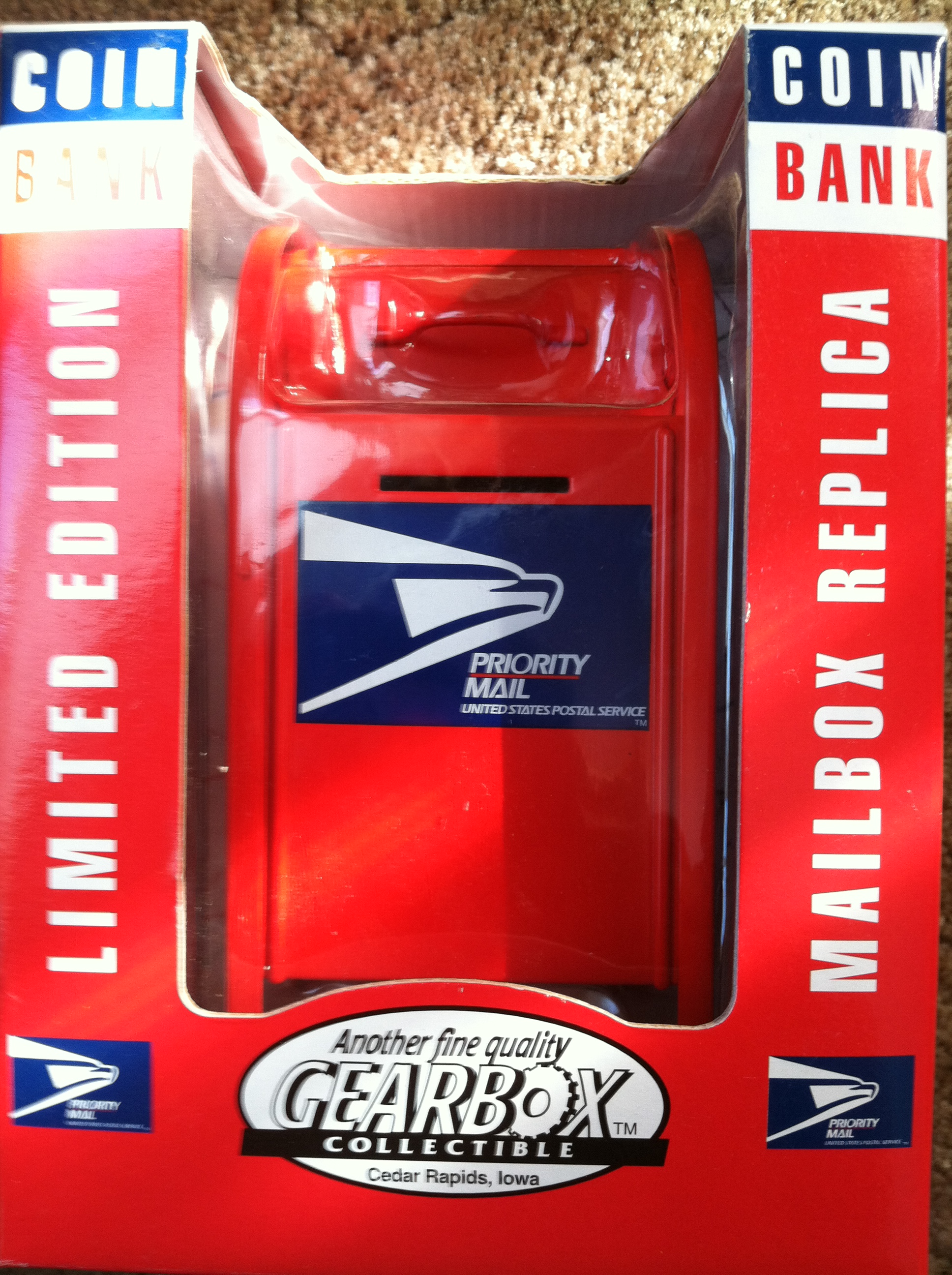 Red Replica Toy Coin Mailbox Bank
