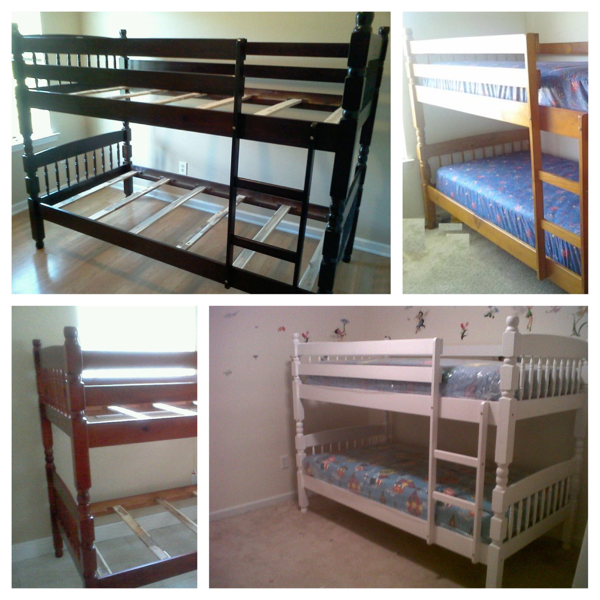 White Twin/Twin all wood Bunk bed set