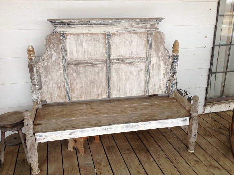 Outstanding Shabby Chic White Porch Bench