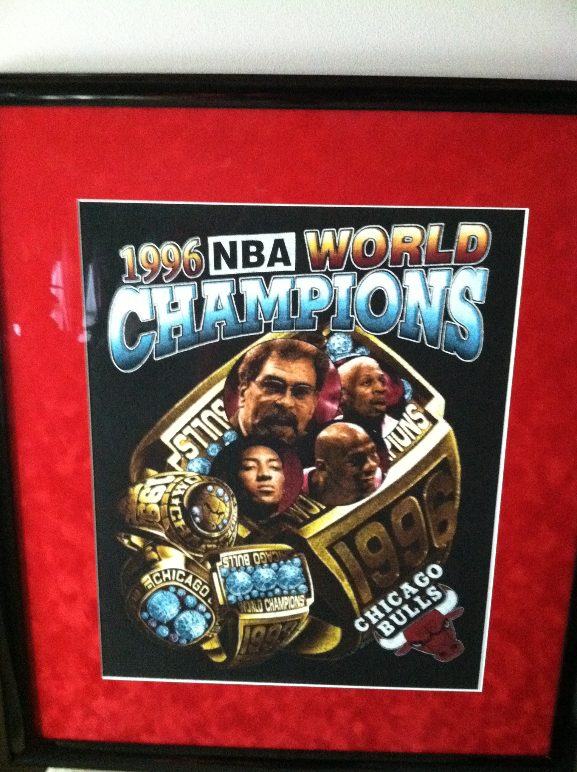 Chicago Bulls 1996 NBA Championship Jordan Rodman Pipen Jackson