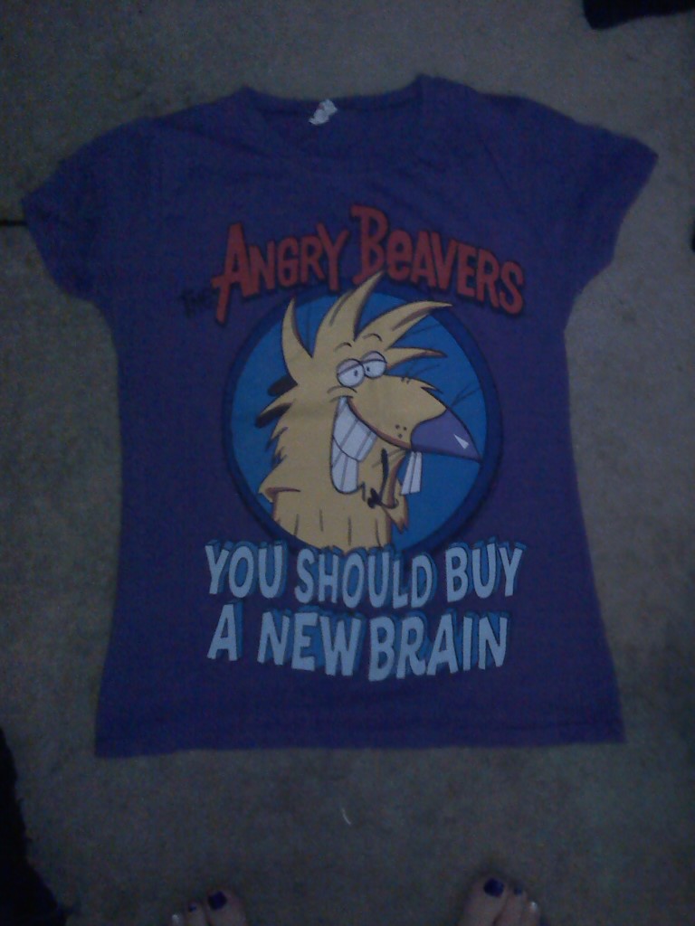 Angry Beavers \"You Should Buy a New Brain\" Fitted Juniors Tee