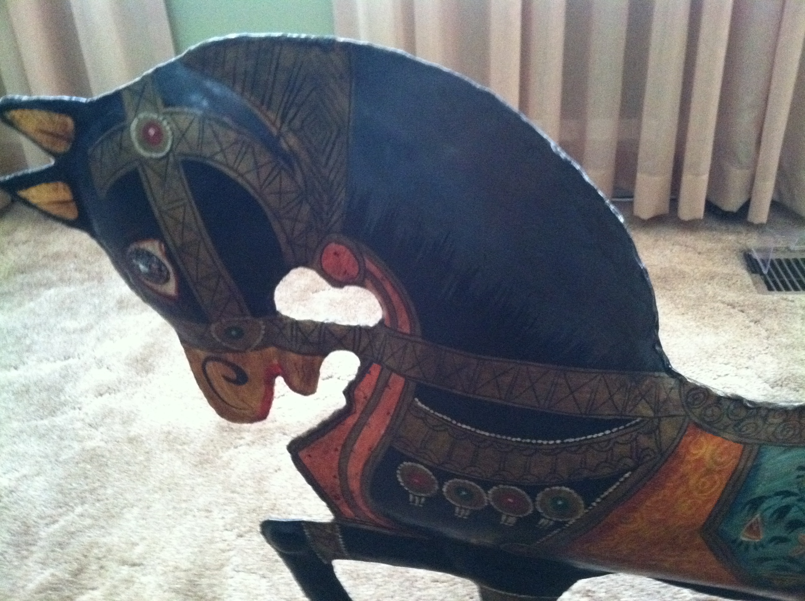 Primitive Vintage Painted Folk Art Metal Horse