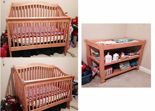 Crib - 3-in-1; Changing Table, Bookcase