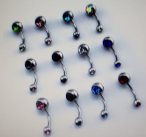 jeweled crystal gem 3 belly rings