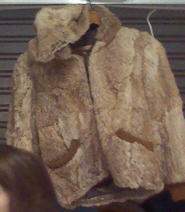 Real rabbit skin hooded jacket-old