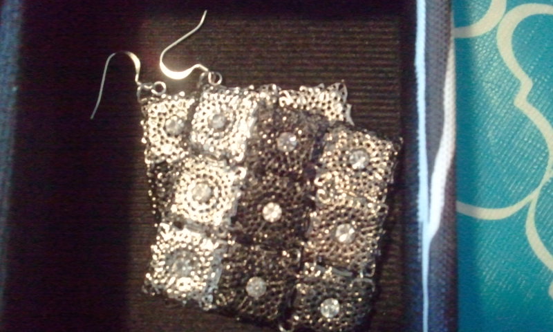 Silver & Black Retro Square Fashion Earrings