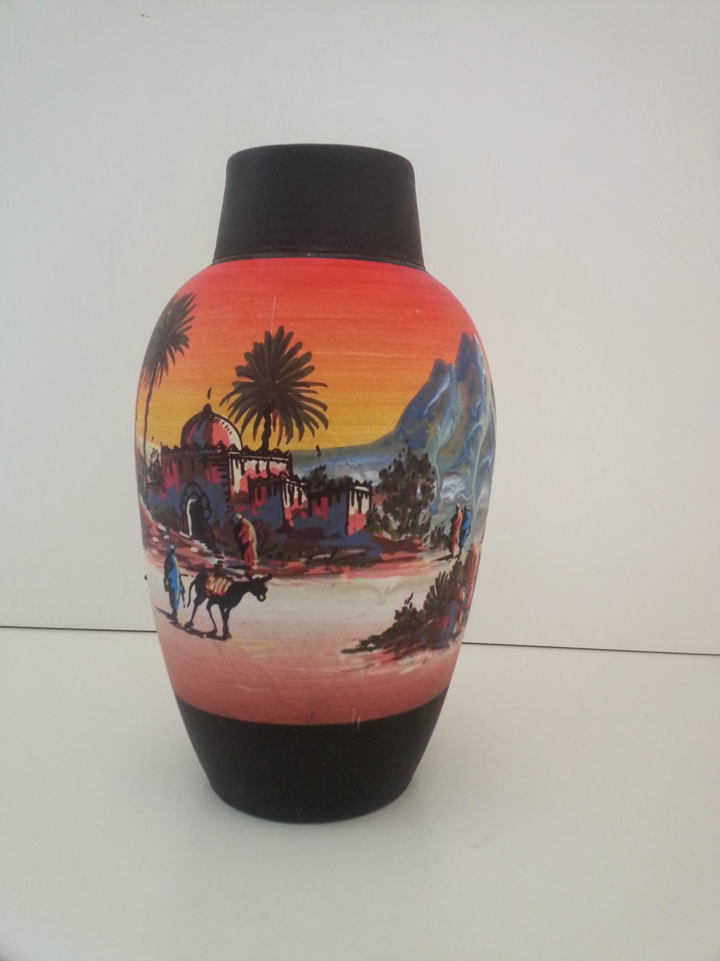 Moroccan Hand-Painted Vase, Agadir