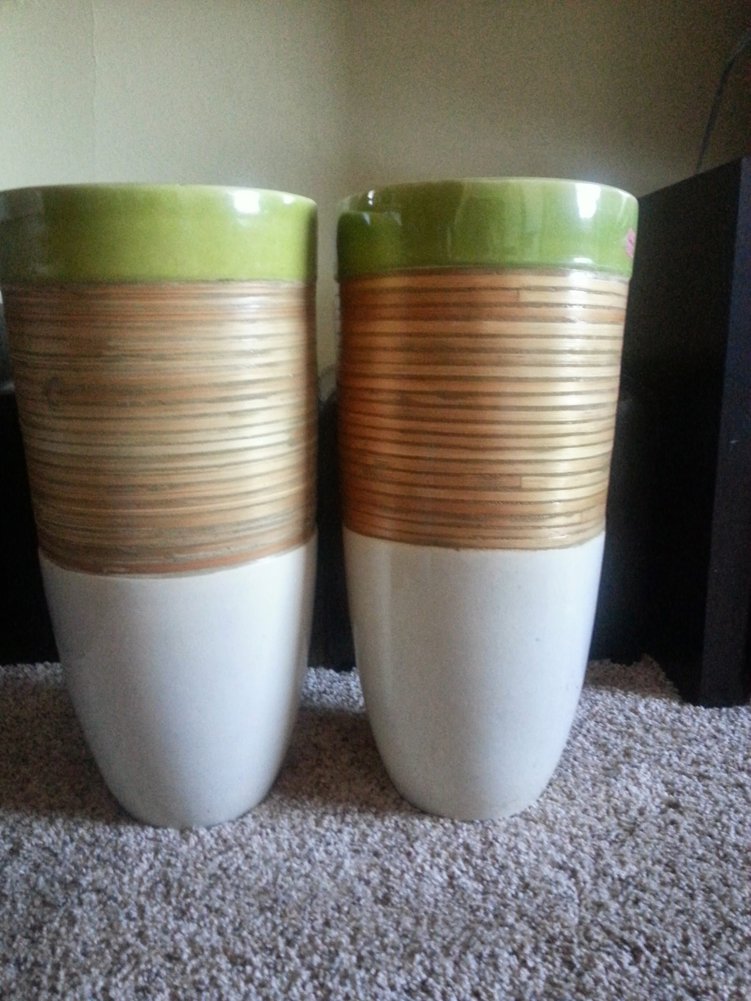A matching pair of Pier 1 Tall Garden Pottery