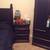 Blue Solid Wood Twin Bed, Large Armoire, Drawer, Night Stand