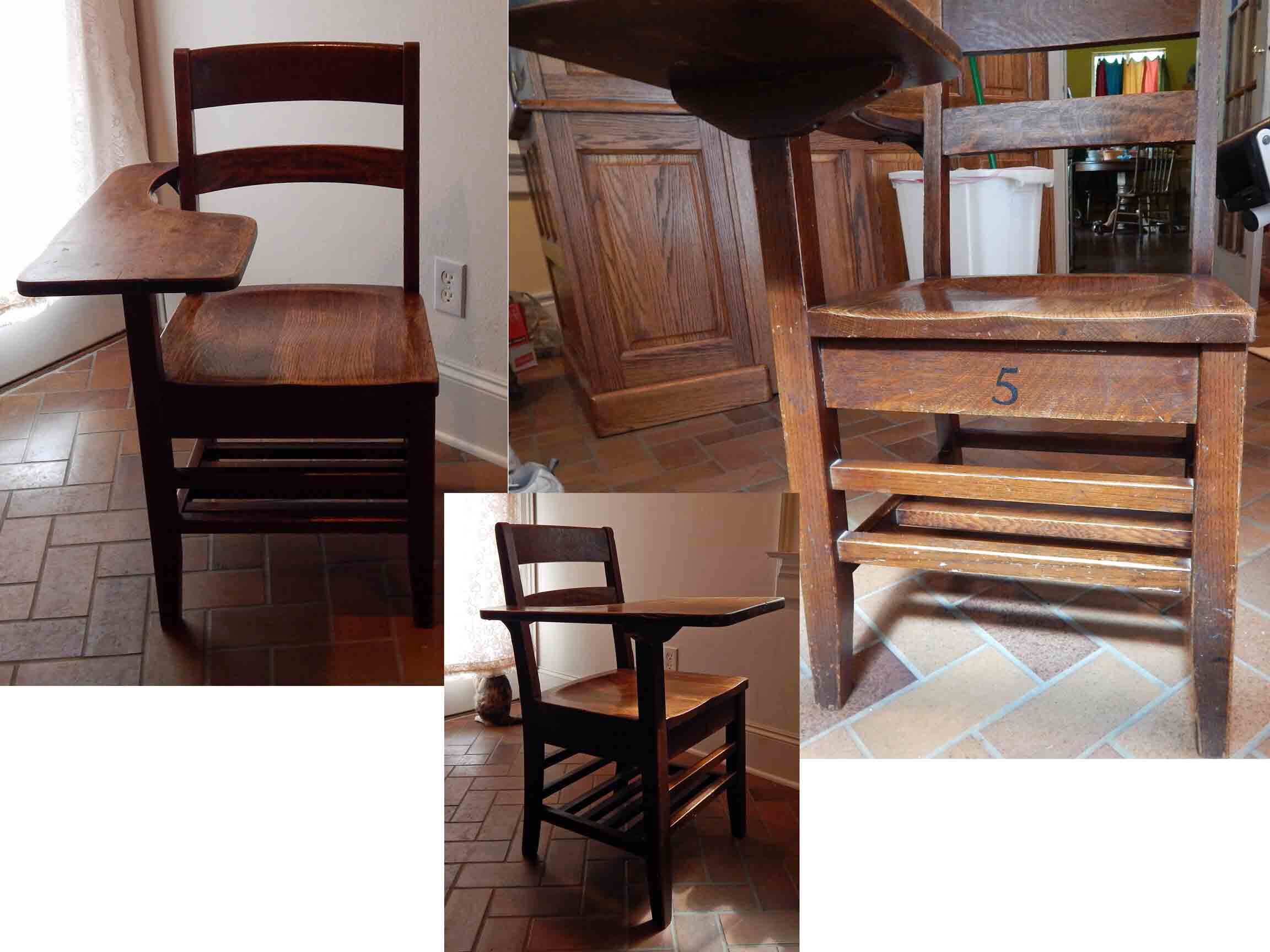 Vintage wood school chair #5