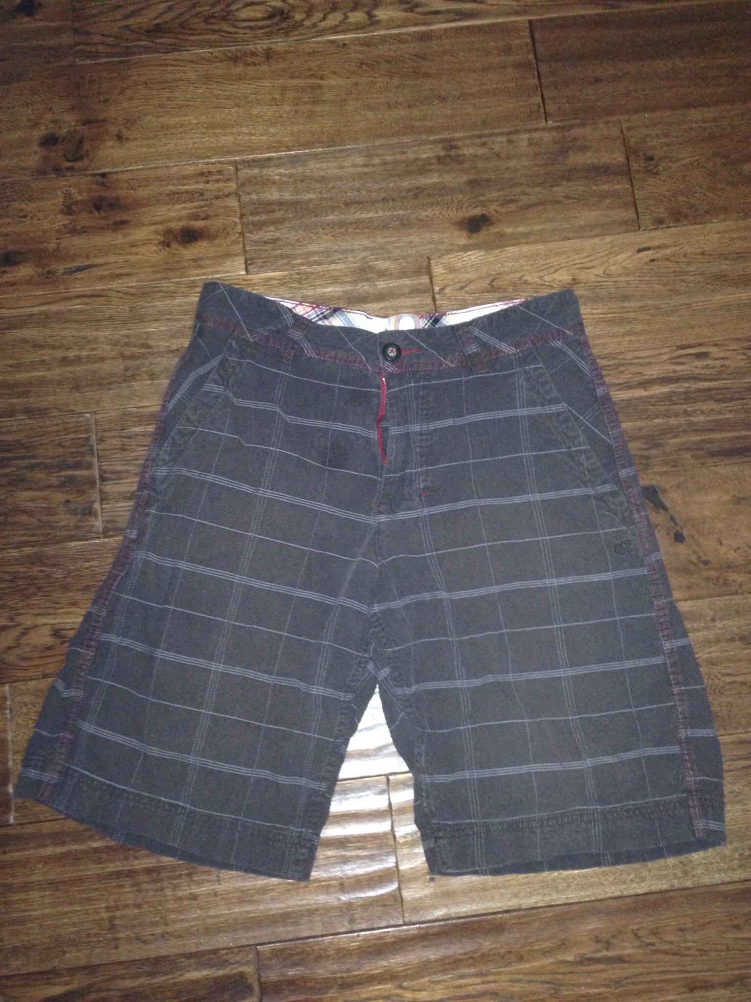 Black/Gray Plaid Boys  cargo Shorts