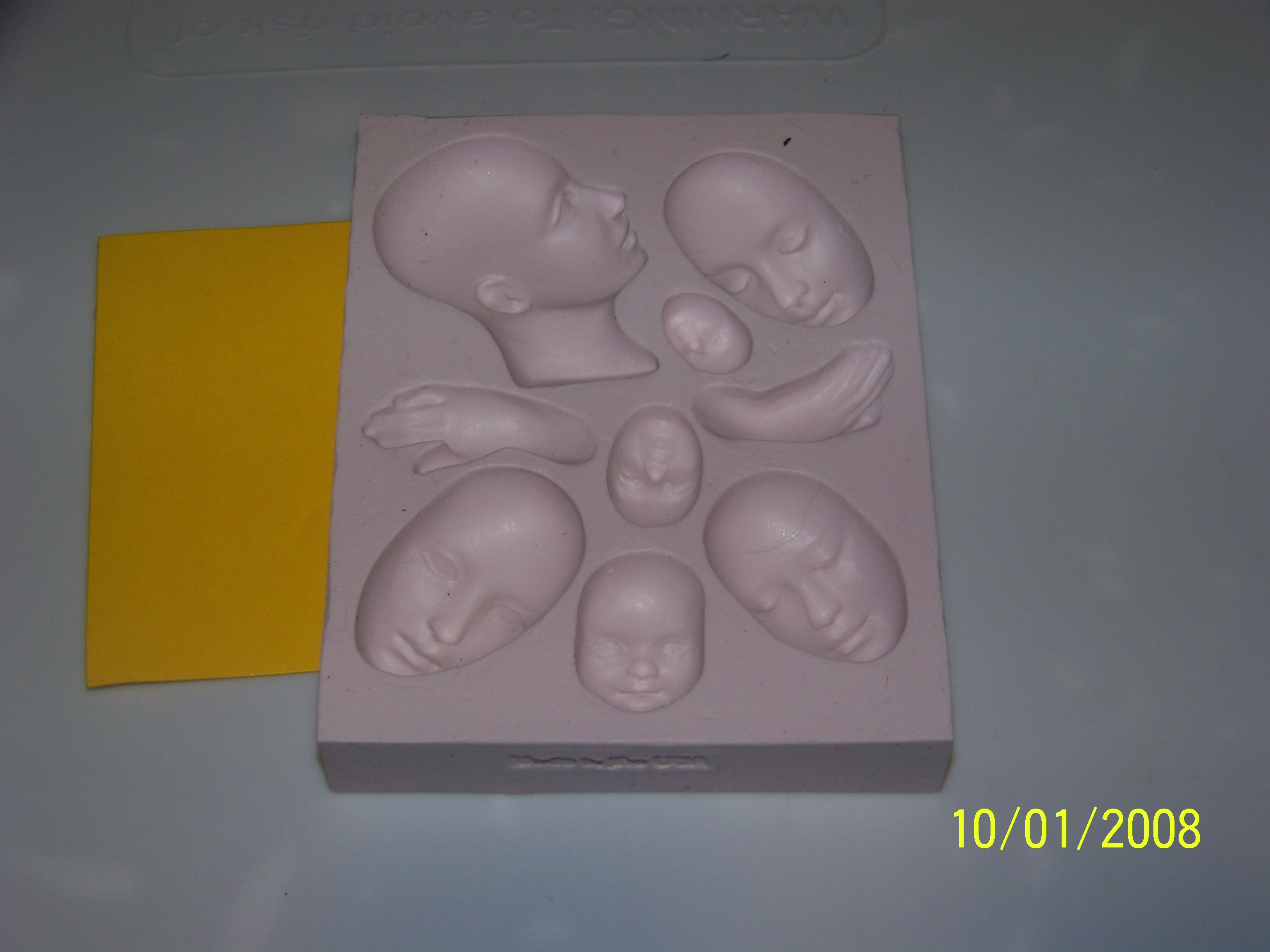 polymer Clay Push Mold \"Face Phases and Elegant Hands\"