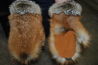 Red/Grey Fox Fur Mittens