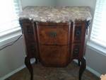 Antique French Table w/marble top and drawers