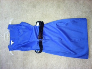 Dress Barn blue dress with belt size 6