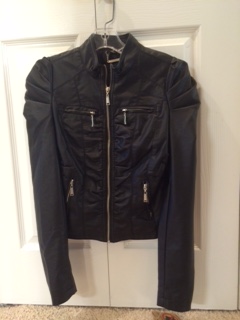 J2 faux leather ruched jacket