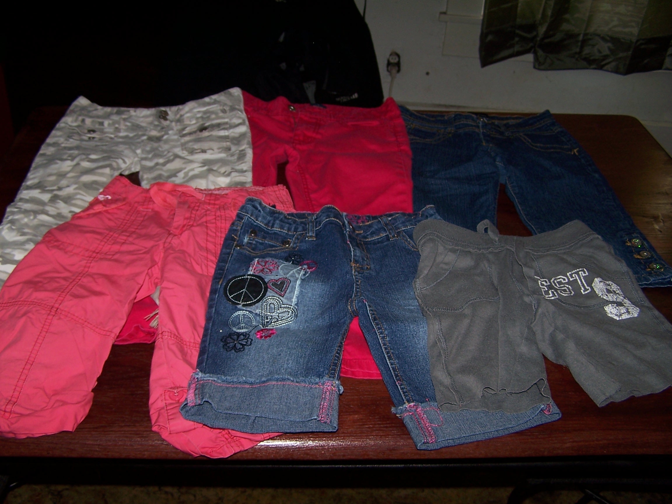 Lot of Six (6) Girls size 7-8 and 10 Capris and Shorts