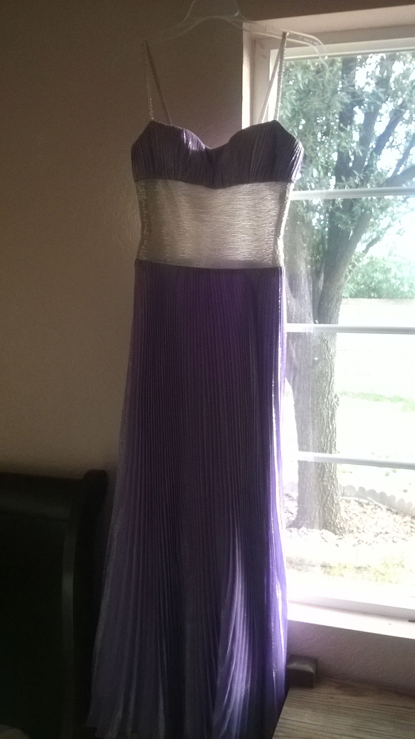 Purple and Silver Pagent/Prom dress-Size 0 Petite